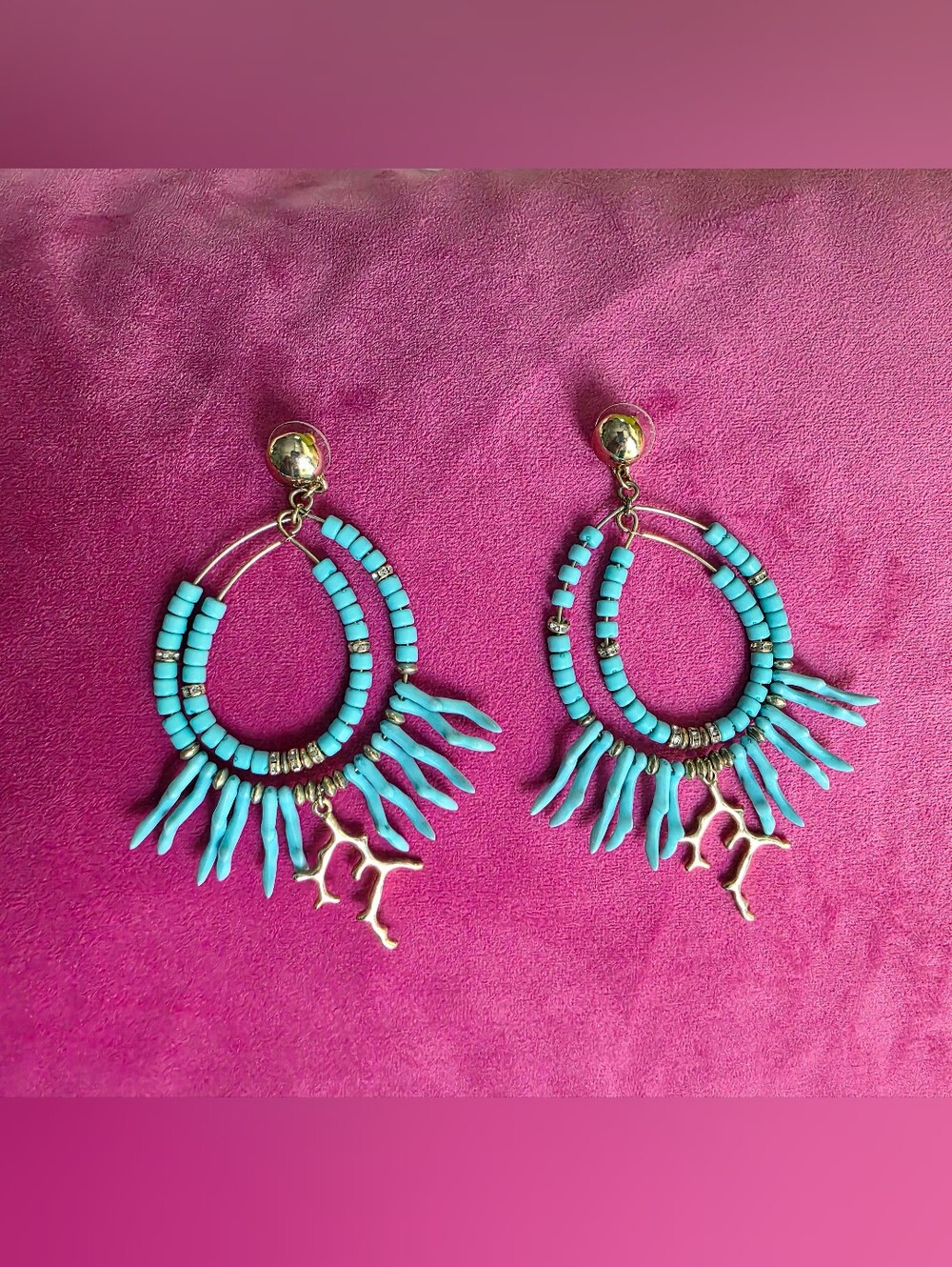 LILLY PULITZER Light Aqua Island Calypso Beaded Earrings